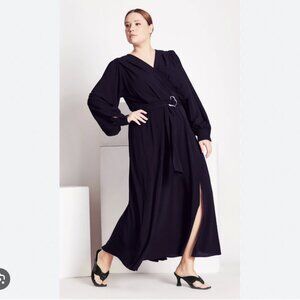 Ellie Belted Long Sleeve Maxi Wrap Dress - City Chic / Refinity